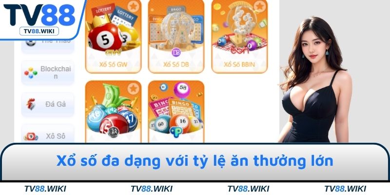 Xổ số đa dạng với tỷ lệ ăn thưởng lớn